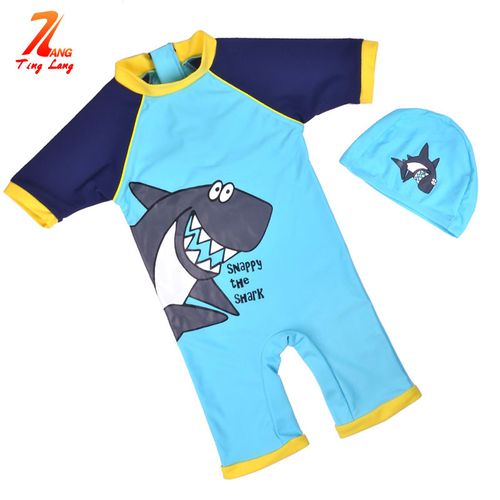 听浪2013新款宝宝游泳衣 卡通鲨鱼防晒儿童连体泳衣 男童泳装