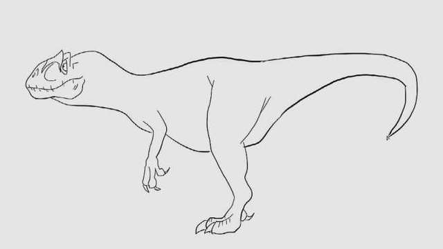 可爱简笔画:异特龙儿童简笔画,一起来看看吧