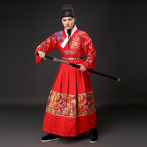 影视明制汉服锦衣卫飞鱼服同款古装绣花大臣服剧组群演古装演出服