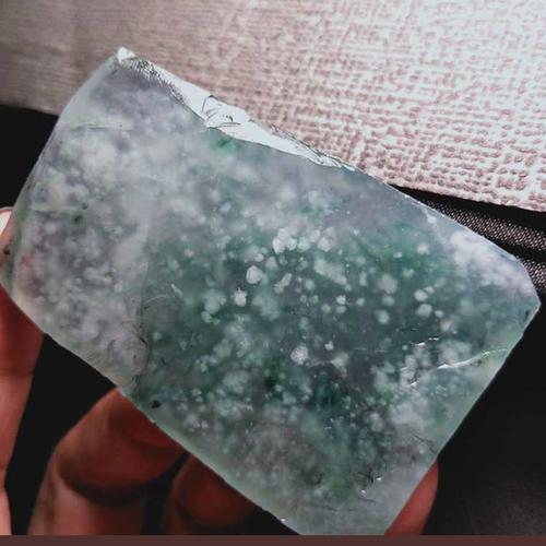 珠宝奇 边角料原石高雪花棉玉石 天然翡翠冰种飘花明料片料牌子料