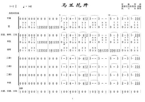 马兰花开(总谱)