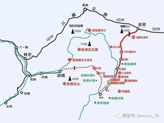 墨脱线路长78公里,通常需要走3天,需要翻越海拔4200米的多雄拉雪山