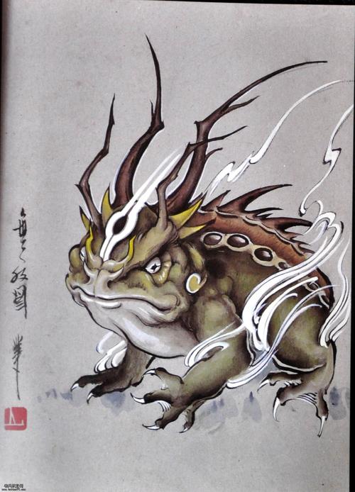 老兵纹身推荐一款个性的金蟾纹身图案