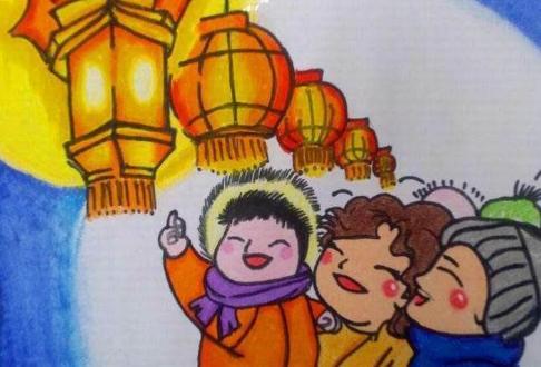 2018以元宵节为主题的儿童画有哪些元宵节儿童画图片大全