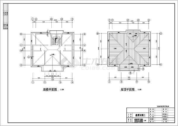某二层坡屋顶别墅建筑设计施工图纸