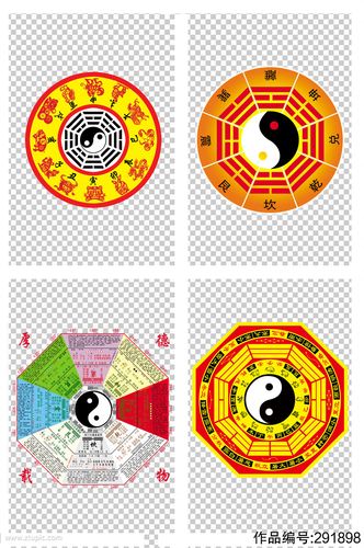 彩色太极阴阳八卦图展板