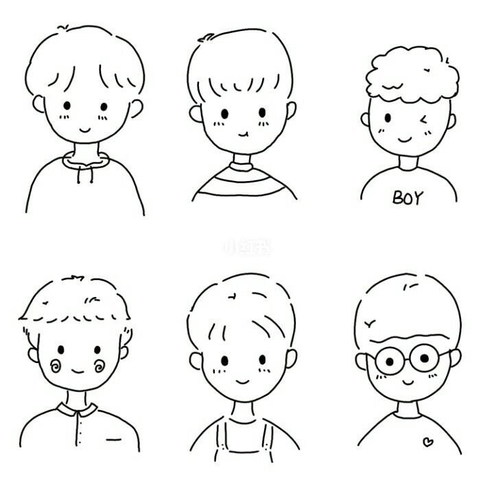 超简单的小男孩简笔画~快点照着给你男朋友画一个叭