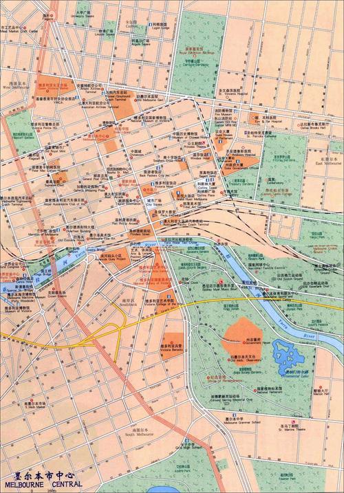 澳大利亚墨尔本地图高清中文版 附英文版