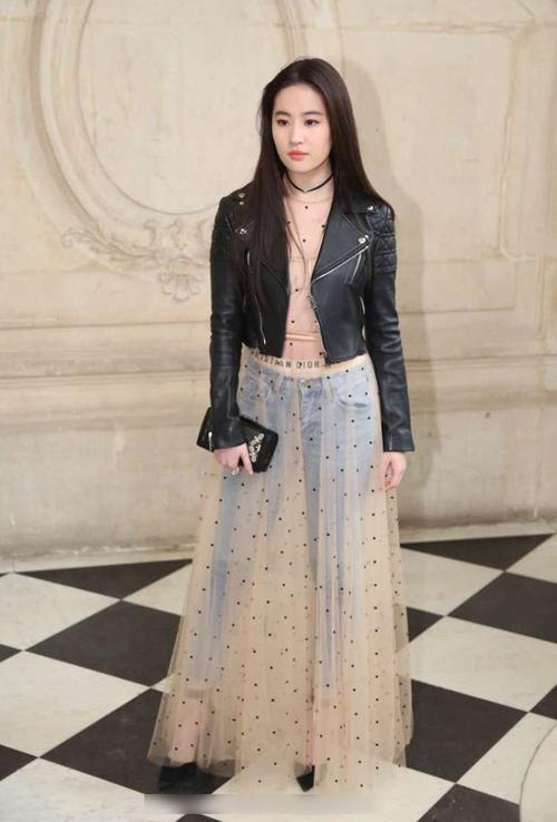 2017夏新款刘亦菲明星崔雪莉同款网纱连衣裙波点透视装长裙女包邮