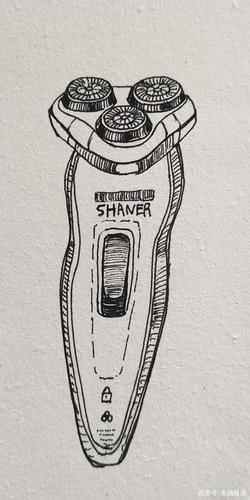 几步学会画剃须刀,剃须刀的线描简笔画