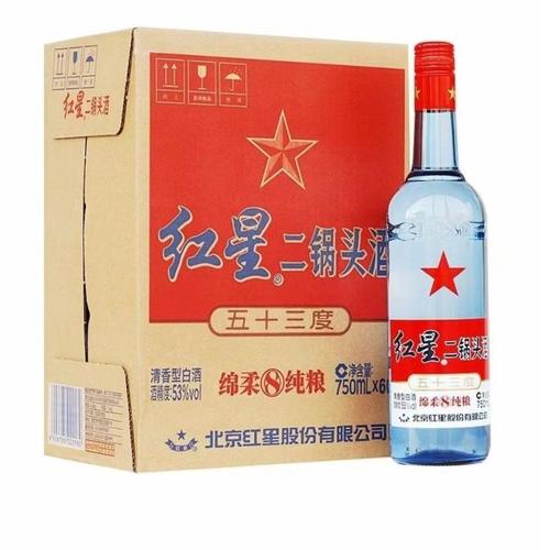 红星红星二锅头蓝瓶绵柔8陈酿清香型白酒53度750ml6瓶整箱装视频