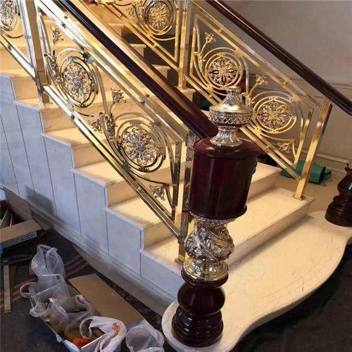 铝艺铜艺欧式室内别墅楼梯扶手围栏楼梯护栏全国定制