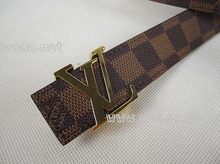 lv一比一品质皮带路易威登经典啡色棋盘格系列皮带m5025有车线