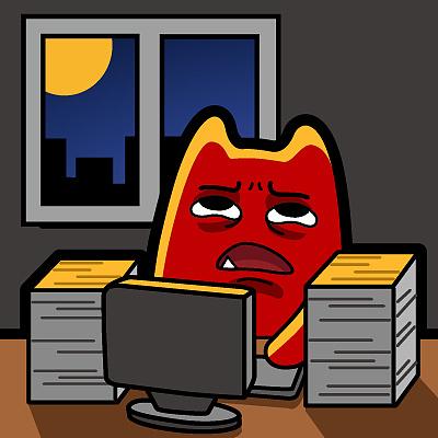 魔鬼猫表情-加班狗