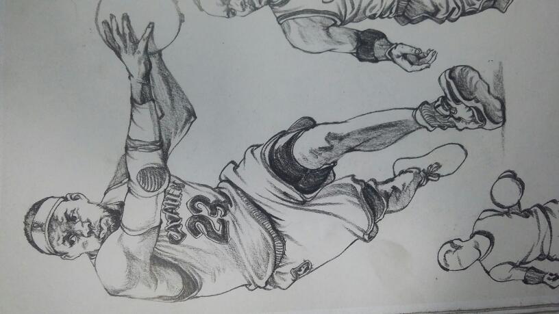 我想在手机上刻一个詹姆斯 谁有詹姆斯线条画 发给我谢谢 我要原图