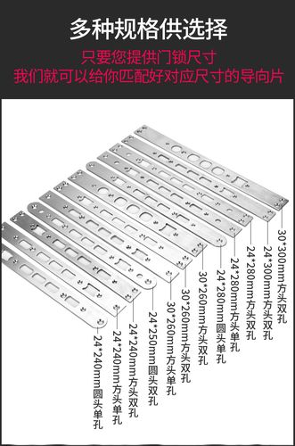 厂家防盗门锁体导向片不锈钢衬片锁配件可选配各尺寸双快电子锁体