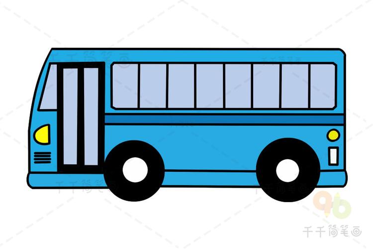 公共汽车简笔画简单易学汽车简笔画