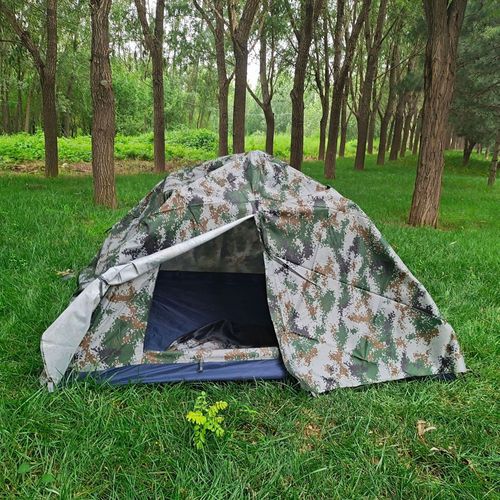 双人双层数码迷彩自动帐篷单兵便携迷彩自动帐篷野外拉练双层帐篷