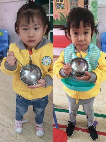 小朋友在幼儿园也学会了光盘行动,不浪费粮食,保持干净哦