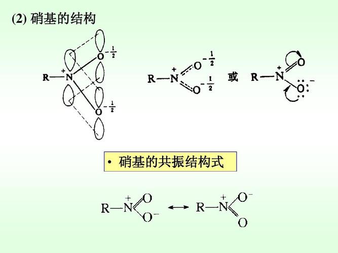 十四章  硝基化合物和胺     硝基的结构   硝基的共振结构式