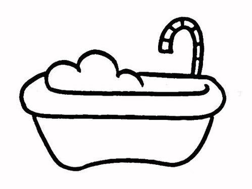 教你如何画浴缸 洗澡的浴缸简笔画教程