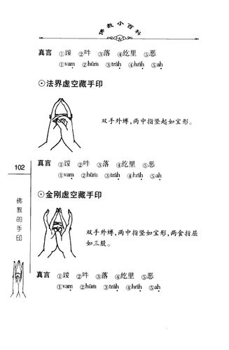 密法手印教学:法界虚空藏菩萨手印,金刚虚空藏菩萨手印