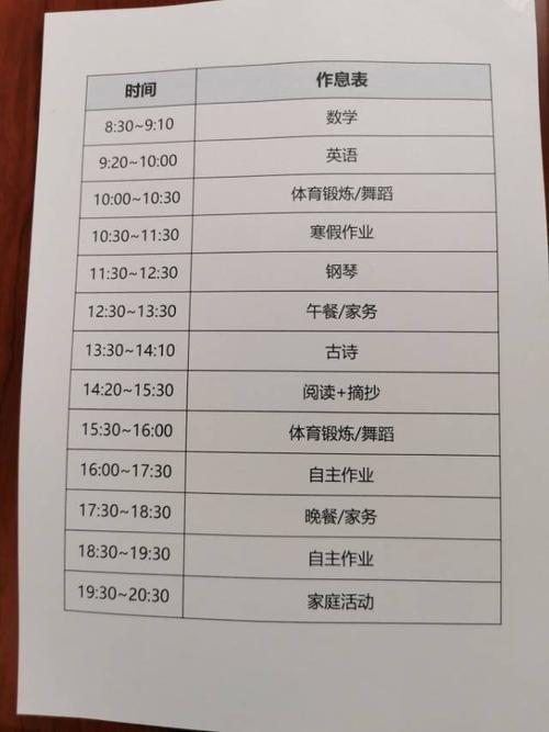 家庭学习生活作息时间表～小伙伴们都制定好了吗?