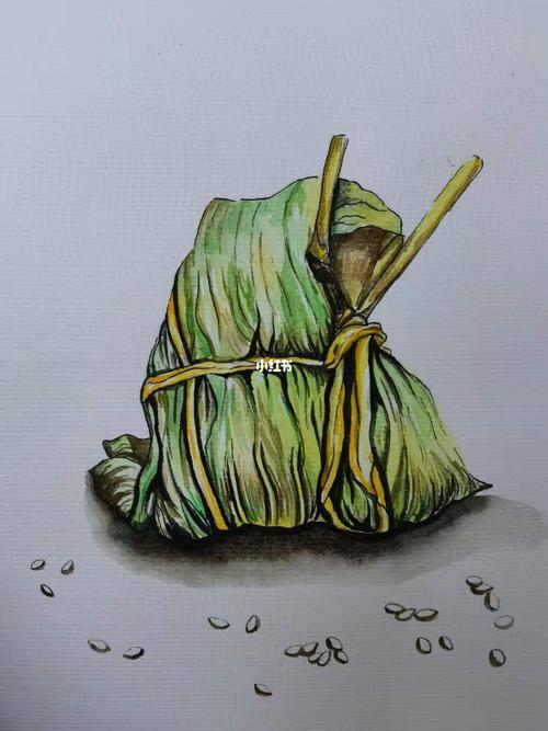 水彩-粽子_水彩画_粽子_端午_极限美术自由行热门攻略