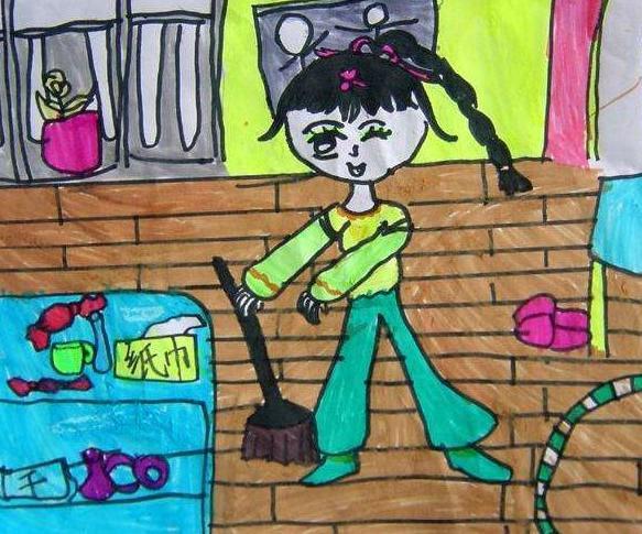 2019我是劳动小能手儿童画五一劳动画画图片大全