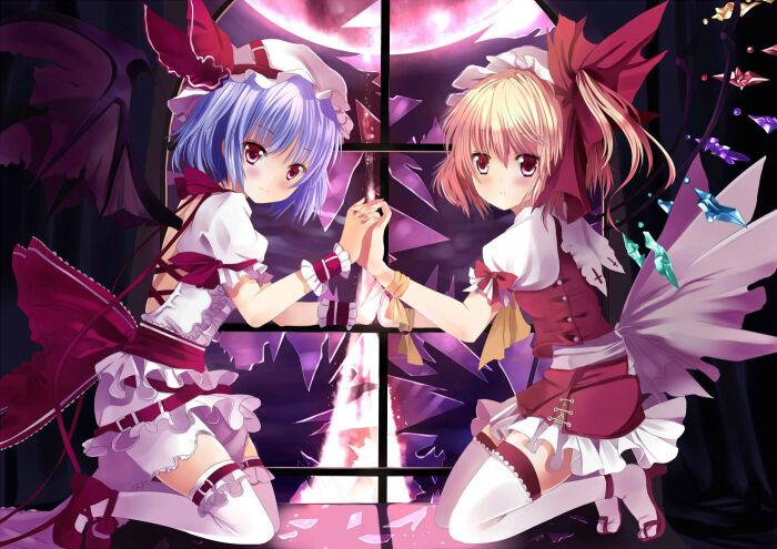 东方project 东方红魔乡 红魔馆 背德组 芙兰朵露 蕾米莉亚 动漫少女