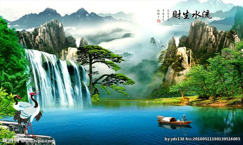 山水画设计图__psd分层素材_psd分层素材_设计图库_昵