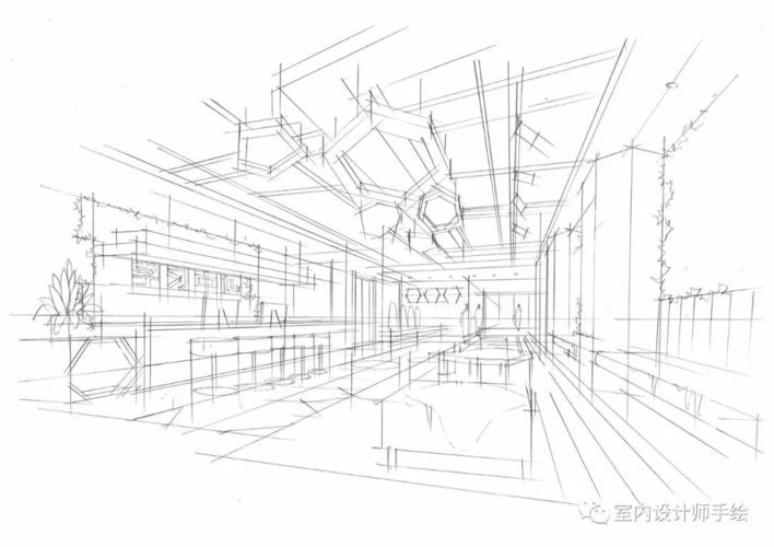 室内设计手绘公共空间步骤图