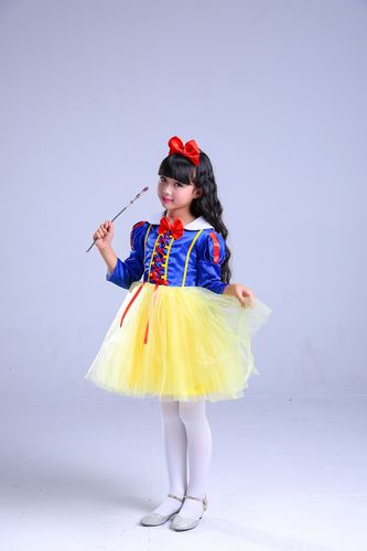 白雪公主裙子女童圣诞节儿童服装连衣裙迪士尼衣服冰雪奇缘演出服