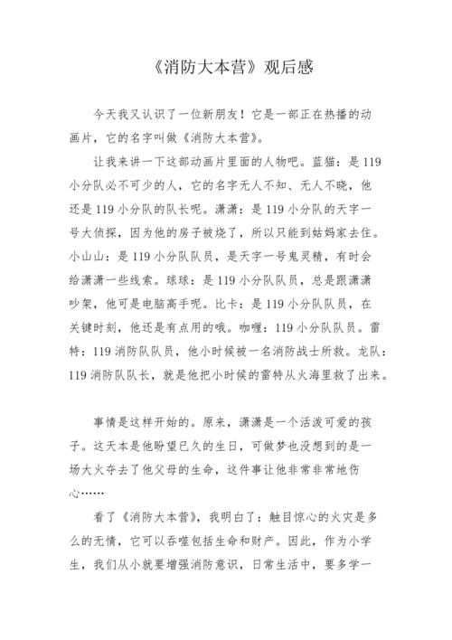 消防大本营观后感