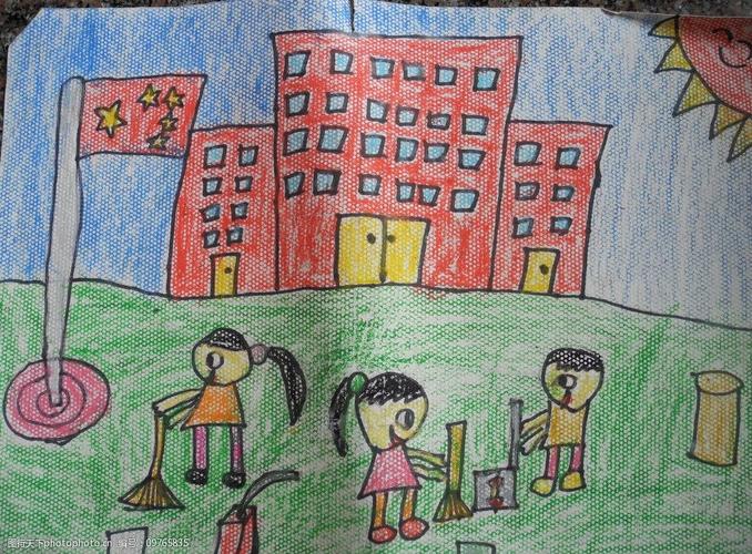 儿童绘画作品我们的学校图片