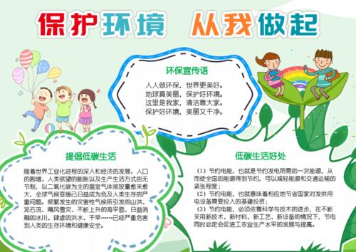 简约保护环境从我做起小报手抄报docx2页