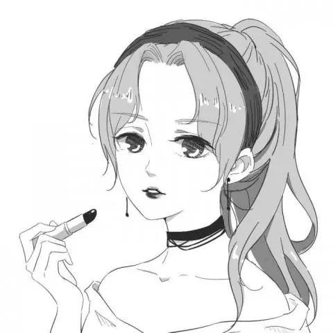 戴眼镜的漫画女孩素描图片头像女生