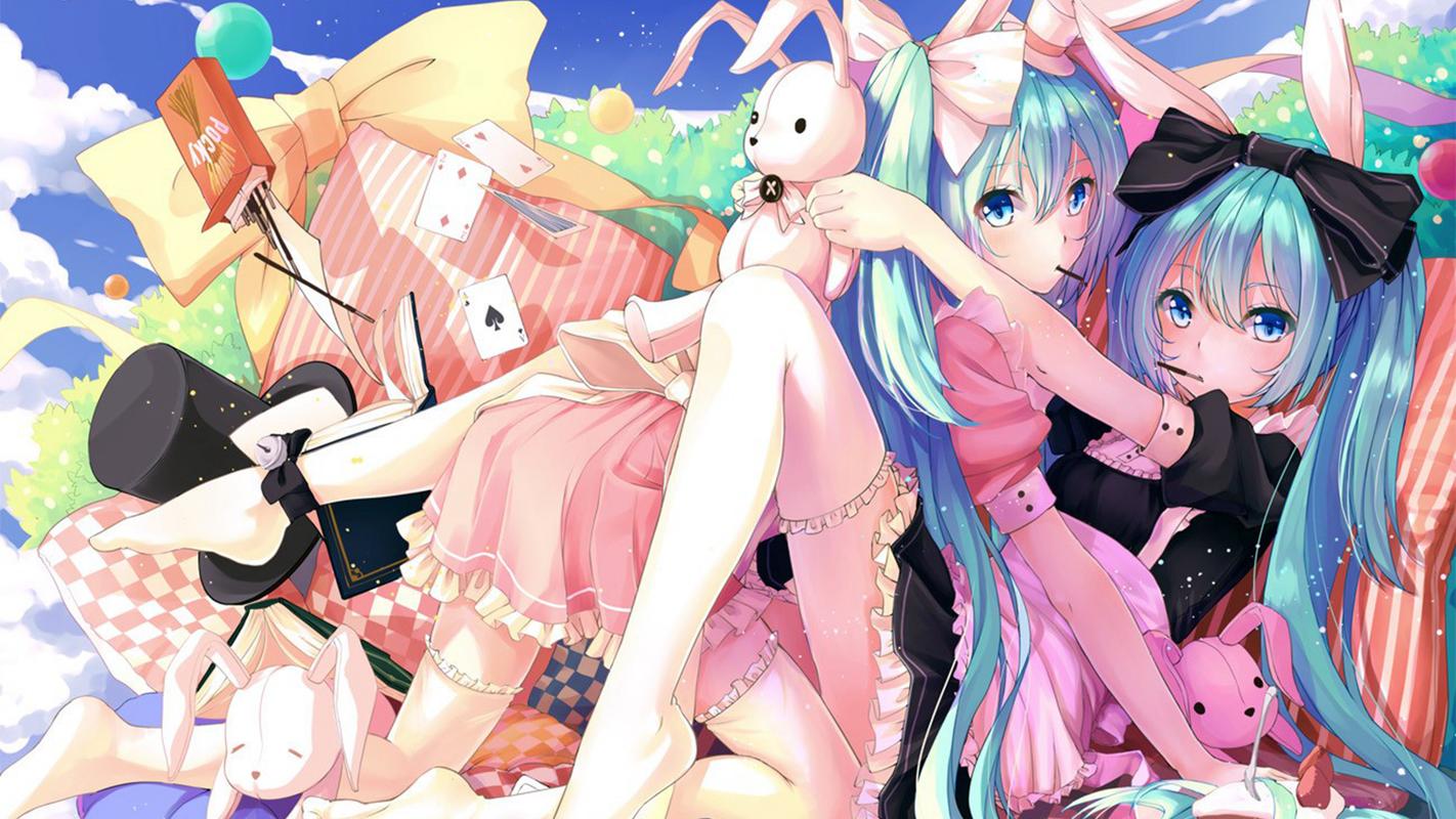 甜美萌系初音未来桌面壁纸_卡通动漫_壁纸下载_美桌网