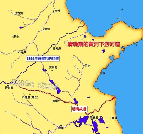 向东北方肆意横流,夺山东境内大清河入渤海
