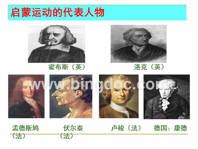 霍布斯(英)洛克(英)孟德斯鸠(法)伏尔泰(法)卢梭(法)德国: 康德启蒙