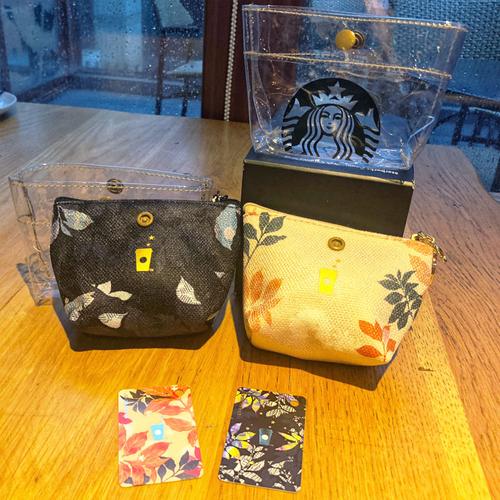 新款星巴克零钱包正品2018中秋粉红小兔子三角卡包小熊卡通包邮