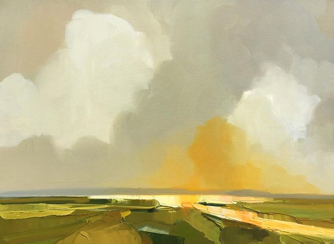 光穿过地平线,穿过水面,穿过地面,如此浩瀚.