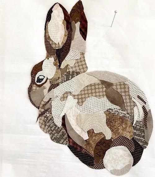 小碎布,大艺术,布艺拼布不用针不用线,拼成一幅画,附