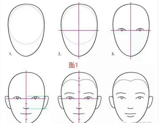 〖绘画教学〗动漫人物侧脸 正脸画法分析_绘画_动漫_脸型_眉毛_插画
