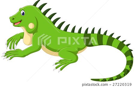 插图素材: cute iguana cartoon
