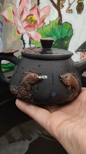 建水紫陶★名家杨镇大师手工堆雕工艺石瓢壶_婚姻_兴趣爱好_手工