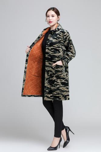 新款冬季大棉袄女士长款罩衣大人加绒加厚时尚外套厨房工作服围裙