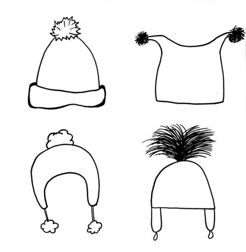 简笔画  线描画  素材|毛线帽_毛线帽_简笔画_小朋友
