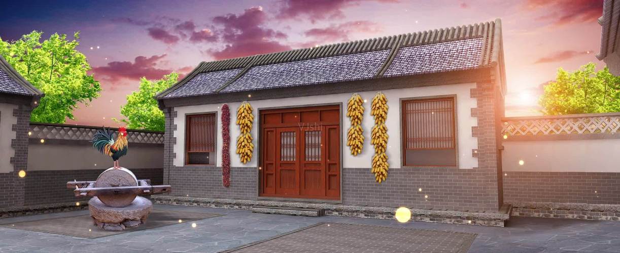 农家院_2000x818_高清视频素材下载(编号:924916)_舞台背景_vj师网