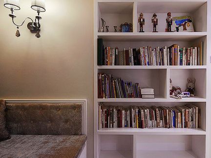 卧室书桌书柜组合效果图